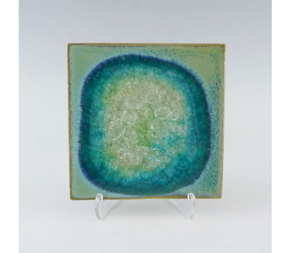 Kerry Brooks - Green Ceramic and Glass Coaster